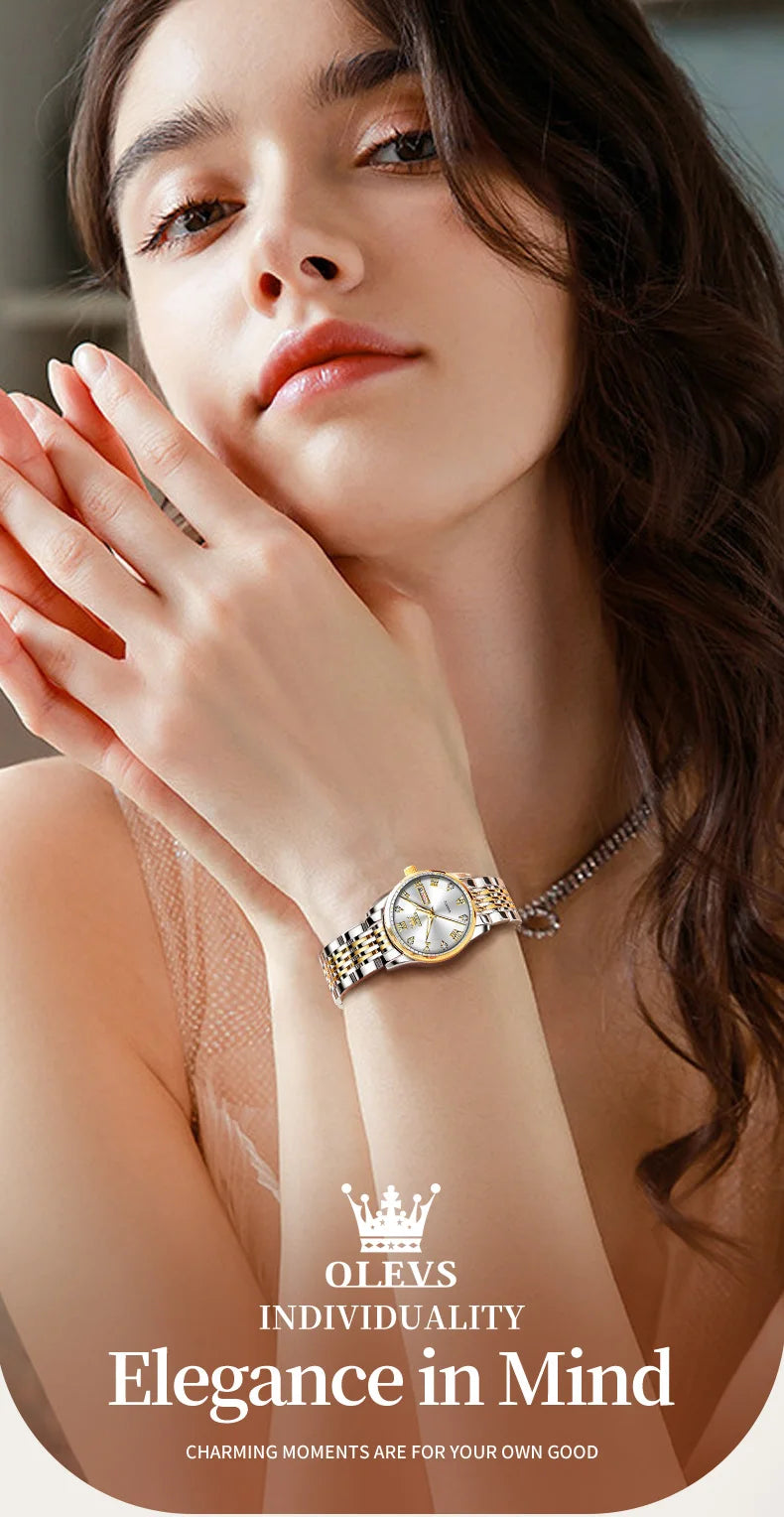 OLEVS Luxury Brand Watch for Women Fashion Quartz Women's Watches Waterproof Stainless Steel Elegant Ladies Wristwatch Original