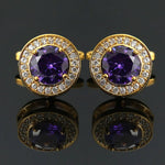 French Cufflinks for Men Light Luxury Women English Rhinestone Shirts Sleeve Studs High-end Business Banquet Suits Cuff Buttons