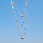Trendy Zircon Pendant Necklace For Women Multilayer Chain Choker Fashion Female Party Shiny Jewelry Gift