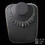 4pcs Bridal Jewelry Sets For Wedding Zirconia CZ Saudi Dubai Indian Necklace Earring Bracelet Set For Women Party Prom Jewelley