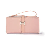 Luxury Designer Women's Wallet PU Leather Long Purse for Women Card Holder Handbag with Zip Pocket Simple Clutch Bag
