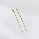 Drop Ear Line Long Hanging Earrings for Women Rose Gold Color Zircon Crystal Piercing Threader Earing Ear Accessories Jewelry