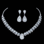 Luxurious Wedding Jewelry Sets for Bridal Bridesmaid Jewelery Drop Earring Necklace Austria Crystal Wholesale Gift