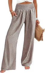 Women's Solid Summer Pants High Waist Thin Casual Loose Wide Leg Vintage Pants Pantalones De Mujer Work Business Casual Trousers