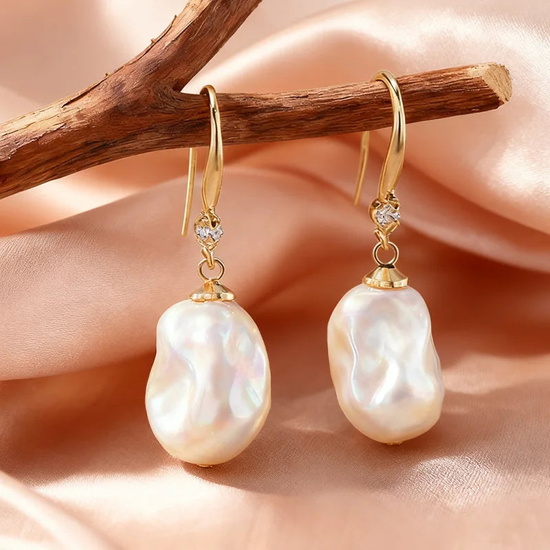 Antique Baroque Pearl Earrings Light Luxury High-end Retro All-match Fashion Elegant Ear Jewelry Cross-border New Arrival