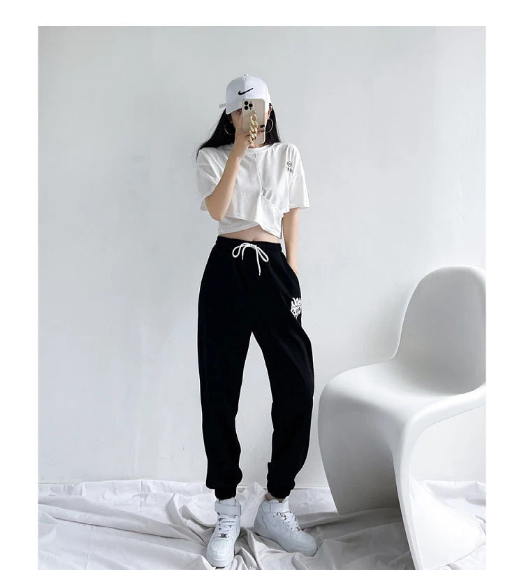 European American Style Sports Pants for Women Trendy High Waist Casual Woman Trousers Spring Summer New Fashion Y2K Pants