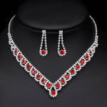 BLIJERY Fashion Bridesmaid Bridal Jewelry Sets for Women Rhinestone Crystal Necklace Earrings Sets Prom Wedding Jewelry Sets