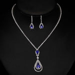 BLIJERY Fashion Bridesmaid Bridal Jewelry Sets for Women Rhinestone Crystal Necklace Earrings Sets Prom Wedding Jewelry Sets