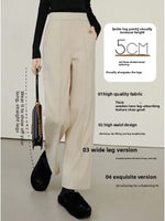 Luxe High-Waist Wool Blend Wide-Leg Trousers