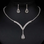 BLIJERY Fashion Bridesmaid Bridal Jewelry Sets for Women Rhinestone Crystal Necklace Earrings Sets Prom Wedding Jewelry Sets