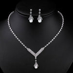 BLIJERY Fashion Bridesmaid Bridal Jewelry Sets for Women Rhinestone Crystal Necklace Earrings Sets Prom Wedding Jewelry Sets