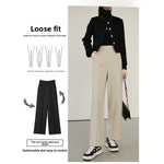 Luxe High-Waist Wool Blend Wide-Leg Trousers