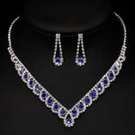 BLIJERY Fashion Bridesmaid Bridal Jewelry Sets for Women Rhinestone Crystal Necklace Earrings Sets Prom Wedding Jewelry Sets