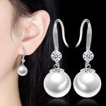Elegant 925 Sterling Silver Luxury Pearl Earrings for Women, Wedding Party Jewelry Accessories