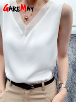 Women's Black Blouses Summer Elegant Tunic Vintage Office Satin Silk Blouse Basic Chiffon Tops Shirt 2025 For Women