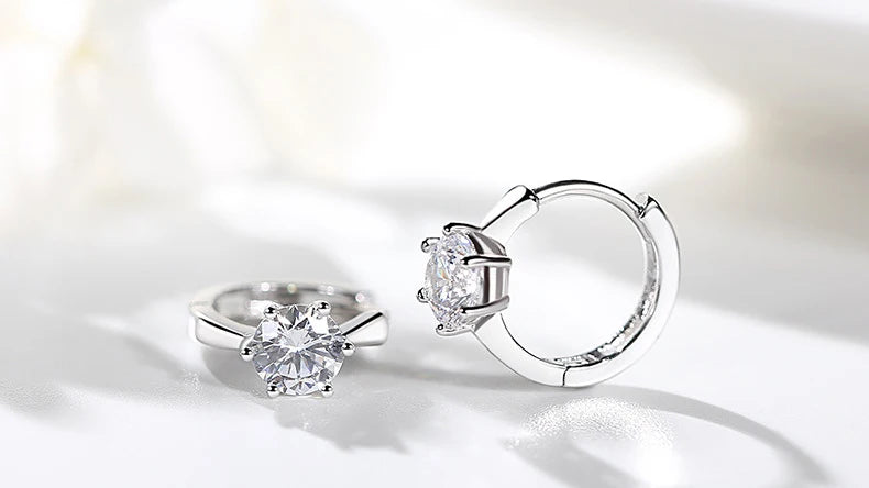 Stud Earrings For Women Classic Six Claw Clear AAA+Cubic Zirconia Rose Gold Color Fashion Jewelry For Female KAE094