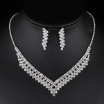 BLIJERY Fashion Bridesmaid Bridal Jewelry Sets for Women Rhinestone Crystal Necklace Earrings Sets Prom Wedding Jewelry Sets