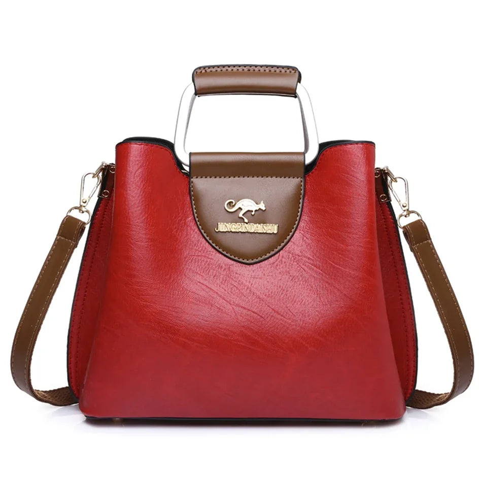 Vintage Luxe Leather Tote | Elegant Women's Shoulder & Crossbody Handbag