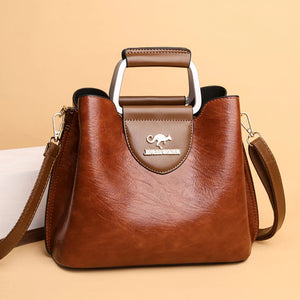 Vintage Luxe Leather Tote | Elegant Women's Shoulder & Crossbody Handbag