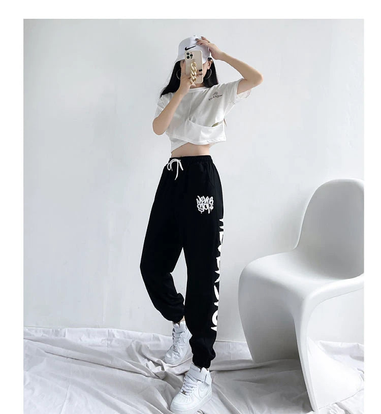 European American Style Sports Pants for Women Trendy High Waist Casual Woman Trousers Spring Summer New Fashion Y2K Pants