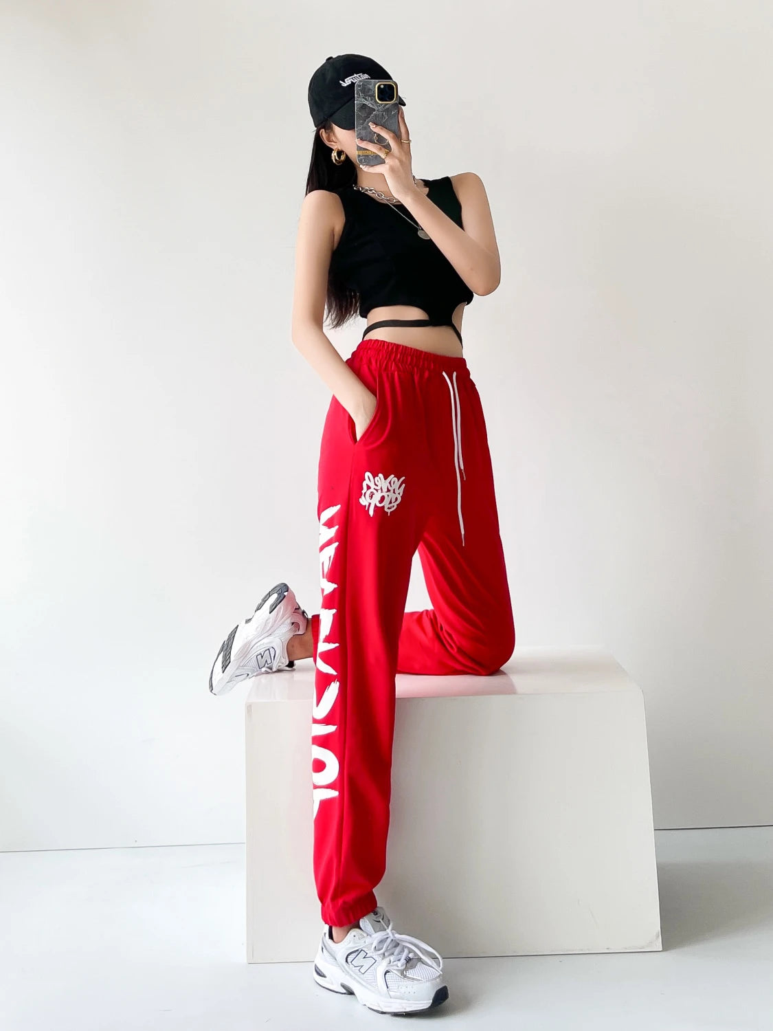 European American Style Sports Pants for Women Trendy High Waist Casual Woman Trousers Spring Summer New Fashion Y2K Pants