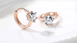 Stud Earrings For Women Classic Six Claw Clear AAA+Cubic Zirconia Rose Gold Color Fashion Jewelry For Female KAE094