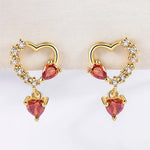 Drop Earrings Women Engagement Party Exquisite Ear Accessories Fashion Jewelry Temperament Sweet Pink Pear Cubic Zirconia