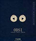 Diamond-studded Entwined Triangular Stud Earrings Exquisite Sweet Earrings for Women Affordable Luxury Gifts Commuting Jewelry