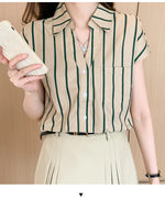 Fashion striped women blouses New Spring Summer ladies shirts sleeveless bottoming shirts Tops blusa mujer