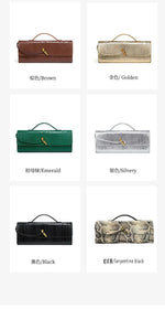 Luxury Design Top-Handle Bag for Women Evening Handbag Long Purse PU Snakeskin Pattern Crossbody Shoulder Bags Fashion Outfits