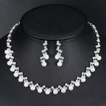 BLIJERY Fashion Bridesmaid Bridal Jewelry Sets for Women Rhinestone Crystal Necklace Earrings Sets Prom Wedding Jewelry Sets
