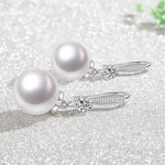 Elegant 925 Sterling Silver Luxury Pearl Earrings for Women, Wedding Party Jewelry Accessories