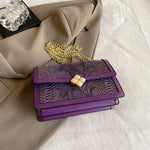 Luxury Purple Women's Single Shoulder Bag Pu Leather Ladies Bag Femme Designer Handbag Purse Flap Messenger Bag Brand Sac A Main