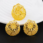 Nigerian Jewelery Set Wedding Jewelry Set For Women Dubai Gold Color Warped Geometry Necklace Earrings Bridal Wedding Party Gift