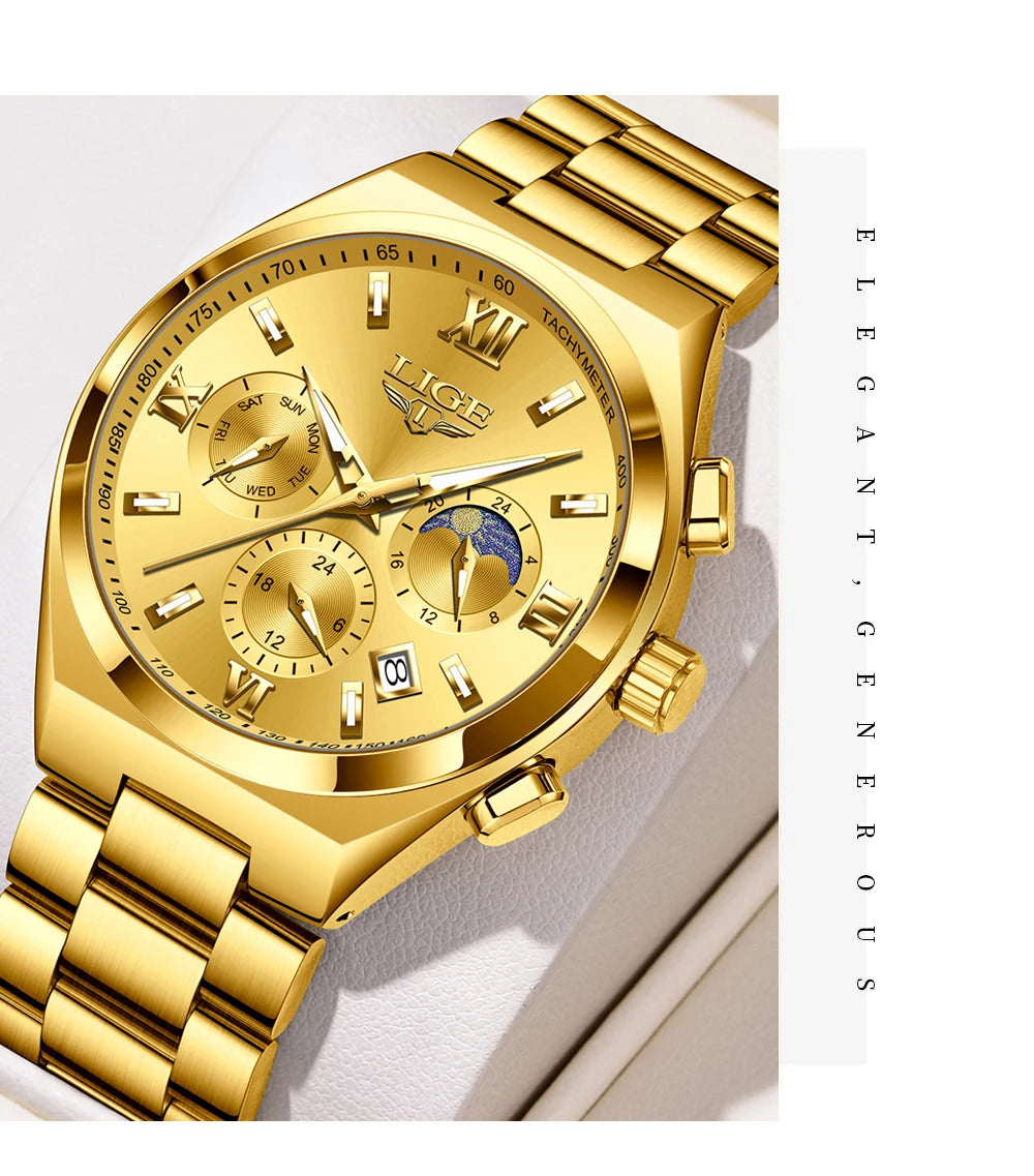 LIGE Top Brand Luxury Watch Women Simple Ladies Analog Quartz Wrist Watches Fashion Casual Waterproof Female Clock Montre Femme