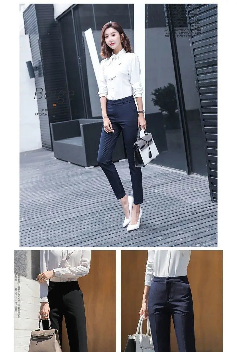 New Style Suit Pants for Women Spring and Summer Thin High Waist Slim Casual Women's Pants Professional Straight Pants