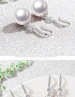Elegant 925 Sterling Silver Luxury Pearl Earrings for Women, Wedding Party Jewelry Accessories