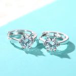Stud Earrings For Women Classic Six Claw Clear AAA+Cubic Zirconia Rose Gold Color Fashion Jewelry For Female KAE094