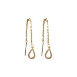Drop Ear Line Long Hanging Earrings for Women Rose Gold Color Zircon Crystal Piercing Threader Earing Ear Accessories Jewelry