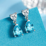 Drop Earrings Women Engagement Party Exquisite Ear Accessories Fashion Jewelry Temperament Sweet Pink Pear Cubic Zirconia