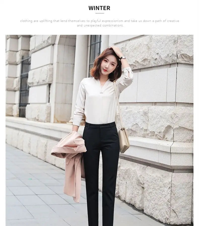 New Style Suit Pants for Women Spring and Summer Thin High Waist Slim Casual Women's Pants Professional Straight Pants