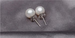 925 Sterling Silver 6-12MM Pearl Ear Studs Earrings For Women Wedding Engagement Party Fashion Charm Jewelry