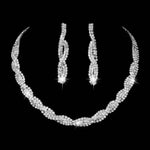 BLIJERY Fashion Bridesmaid Bridal Jewelry Sets for Women Rhinestone Crystal Necklace Earrings Sets Prom Wedding Jewelry Sets