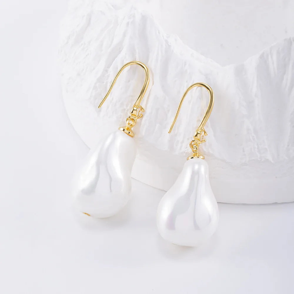 Antique Baroque Pearl Earrings Light Luxury High-end Retro All-match Fashion Elegant Ear Jewelry Cross-border New Arrival
