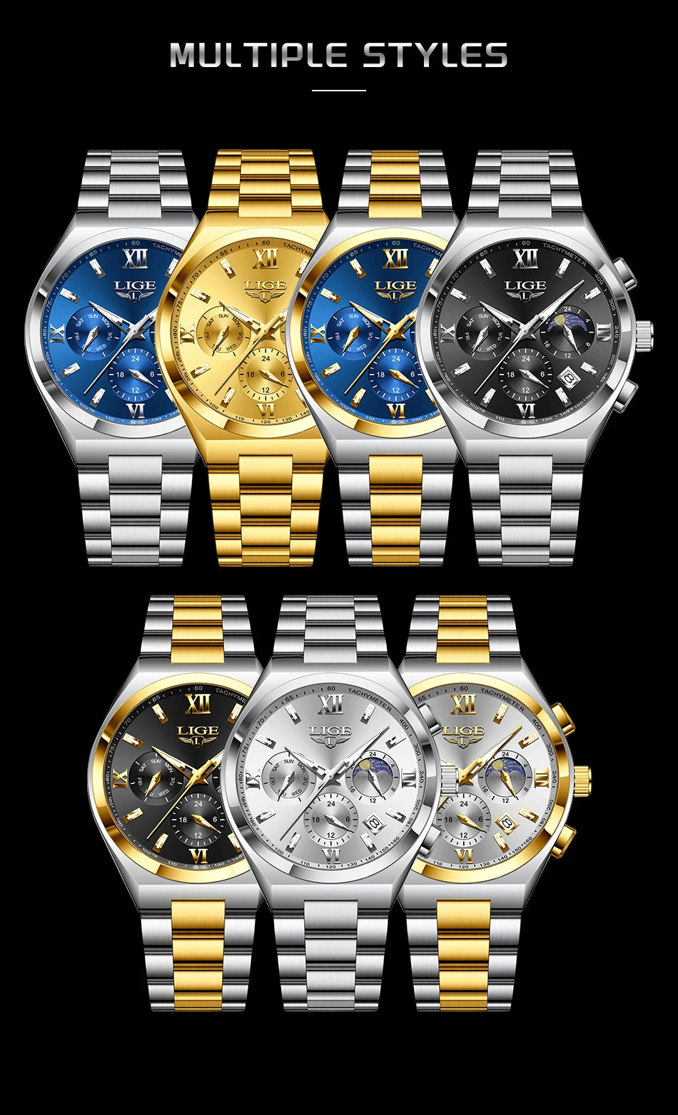 LIGE Top Brand Luxury Watch Women Simple Ladies Analog Quartz Wrist Watches Fashion Casual Waterproof Female Clock Montre Femme