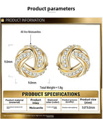 Diamond-studded Entwined Triangular Stud Earrings Exquisite Sweet Earrings for Women Affordable Luxury Gifts Commuting Jewelry
