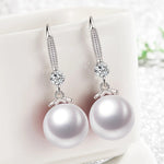 Elegant 925 Sterling Silver Luxury Pearl Earrings for Women, Wedding Party Jewelry Accessories