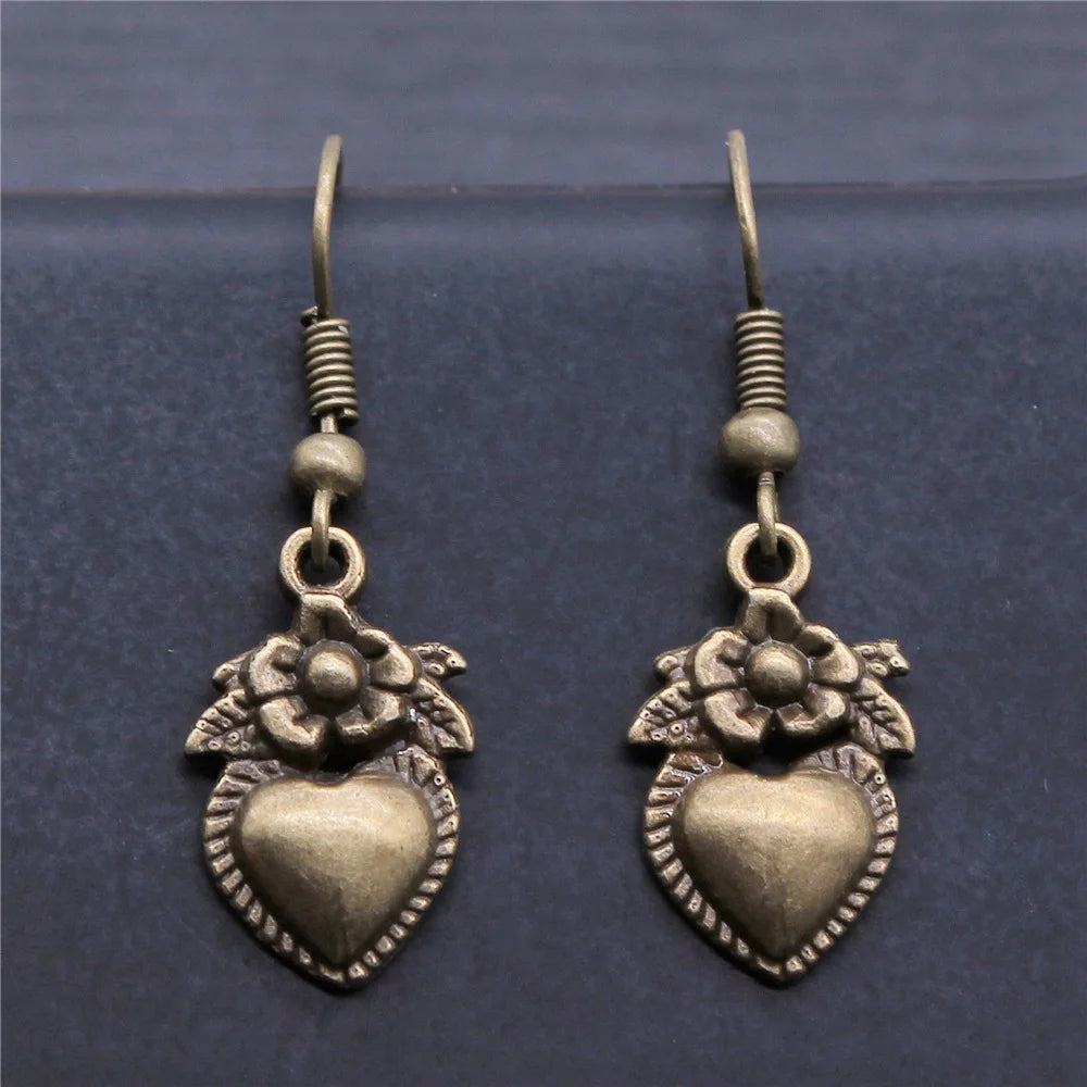 Women Drop Earrings Fashion Handmade Simple Design Cute Small Sunflower Flower Rose Chrysanthemum Daisy Pendant Earrings