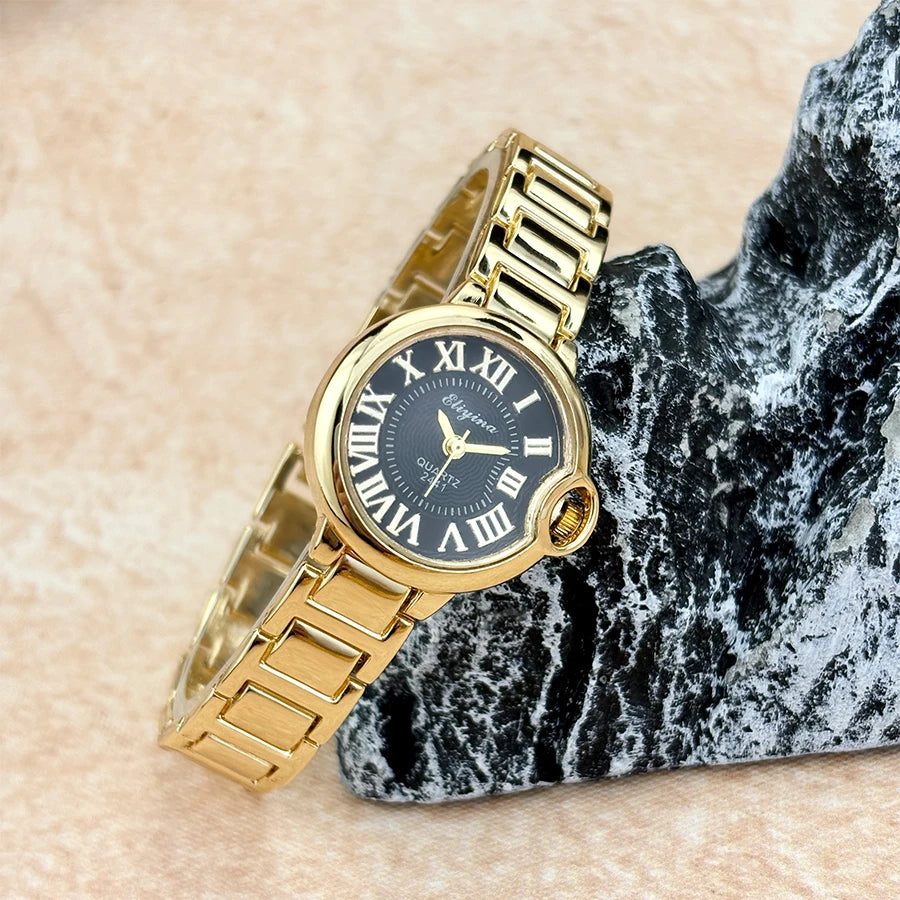 Elegant Ladies Wristwatch High-End Classic Aesthetic Alloy Steel Band Luxury Watch Stylish Timepiece for Women