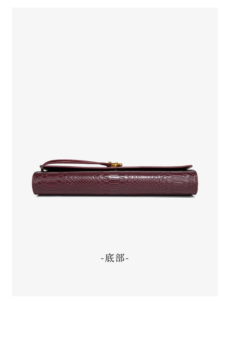 Luxury Design Top-Handle Bag for Women Evening Handbag Long Purse PU Snakeskin Pattern Crossbody Shoulder Bags Fashion Outfits